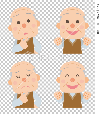 Expression of trouble and solution Elderly man Expression of trouble and solution Elderly man 96781863