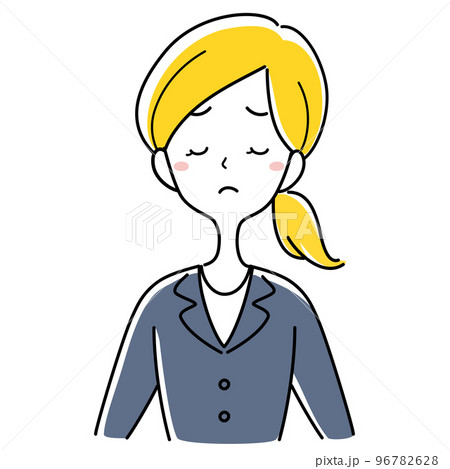 不満な顔をするスーツの女性 不満な顔をするスーツの女性 96782628