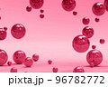 3d rendering of different magenta spheres. Abstract minimalistic backdrop for cosmetics and beauty products presentation. Flying particles. Futuristic background. Design for poster with space for text 96782772