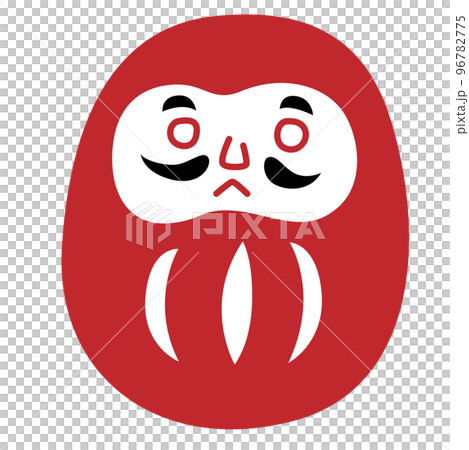 A simple illustration of Daruma, a Japanese lucky charm 96782775
