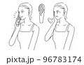 EMS美顔器でフェイスリフトとスカルプケアをする女性のイラスト EMS美顔器でフェイスリフトとスカルプケアをする女性のイラスト 96783174