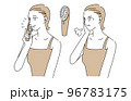 EMS美顔器でフェイスリフトとスカルプケアをする女性のイラスト EMS美顔器でフェイスリフトとスカルプケアをする女性のイラスト 96783175