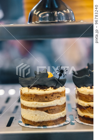 Tasty cookies for Halloween celebration in a shop window 96783240
