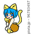 黄色猫の格好した女の子 96783497