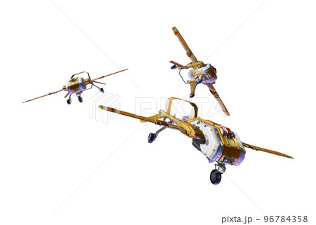 ドローン（飛行機型：編隊飛行：透過素材） 96784358