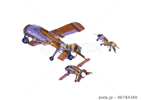 ドローン(飛行機型:編隊飛行:透過素材) ドローン(飛行機型:編隊飛行:透過素材) 96784360