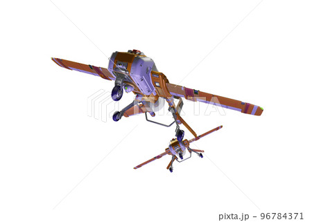 ドローン（飛行機型：編隊飛行：透過素材） 96784371