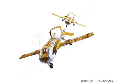 ドローン（飛行機型：白バック素材） 96784393