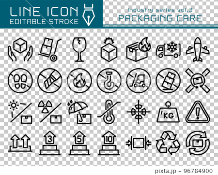 ラインアイコン 産業シリーズvol.3 ケアマーク 段ボール取扱注意 ラインアイコン 産業シリーズvol.3 ケアマーク 段ボール取扱注意 96784900