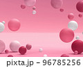 3d rendering of different spheres. Abstract minimalistic backdrop for cosmetics and beauty products presentation. Flying particles. Futuristic background. Design for poster, banner with space for text 96785256