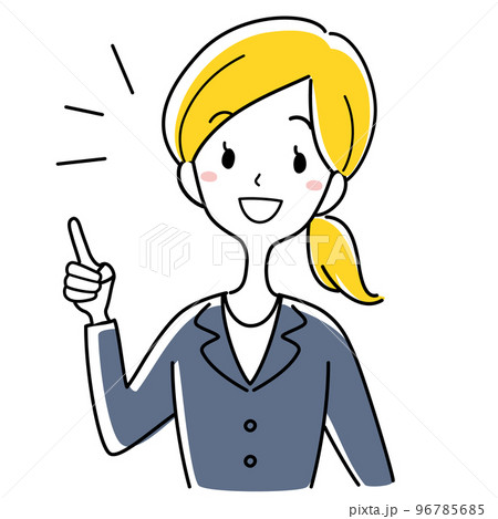 ひらめくスーツの女性 96785685