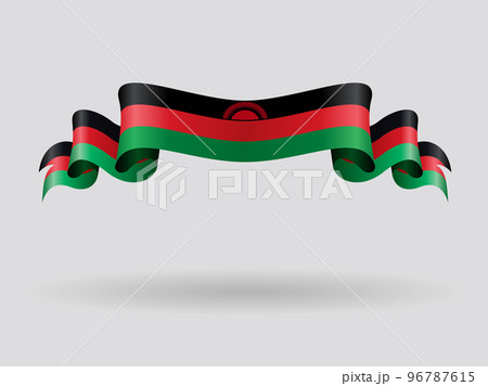 Malawian flag wavy abstract background. Vector illustration. 96787615