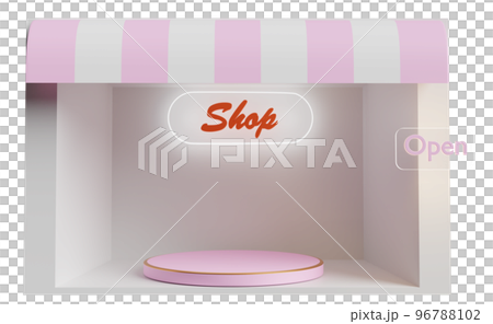 cylinder stage podium with shop store front isolated. open label tag, startup franchise business, display and minimalist mockup, abstract showcase concept, 3d illustration or 3d render cylinder stage podium with shop store front isolated. open label tag, startup franchise business, display and minimalist mockup, abstract showcase concept, 3d illustration or 3d render 96788102