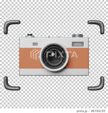 silver color camera isolated. 3d illustration or 3d render 96788195