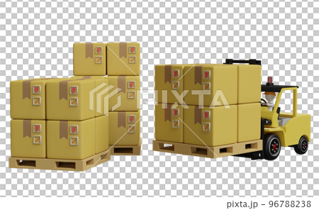 Stick man with forklift,goods cardboard box, pallet for import export isolated. logistic service concept, 3d illustration or 3d rendering Stick man with forklift,goods cardboard box, pallet for import export isolated. logistic service concept, 3d illustration or 3d rendering 96788238