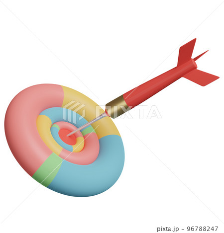 Target with red darts or arrow isolated. 3d illustration or 3d render Target with red darts or arrow isolated. 3d illustration or 3d render 96788247
