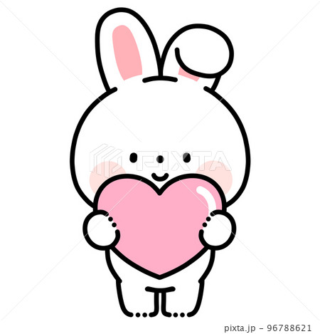 ハートを持つうさぎさんのイラスト素材 [96788621] - PIXTA