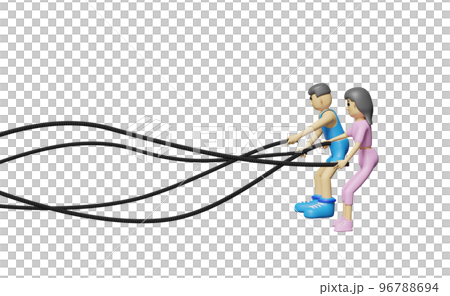 cartoon character fitness people with battle ropes exercise in gym. exercise for health Concept, 3d illustration or 3d render cartoon character fitness people with battle ropes exercise in gym. exercise for health Concept, 3d illustration or 3d render 96788694
