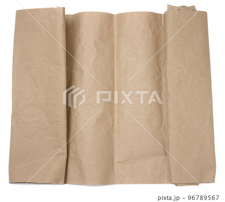 Texture of brown crumpled craft paper, full frame 96789567