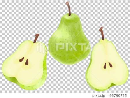 Pear illustration set expressed in watercolor Pear illustration set expressed in watercolor 96790755