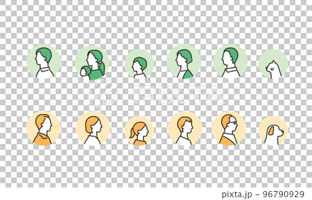 Family profile icon set circle background 96790929