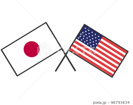 日本とアメリカの国旗 日本とアメリカの国旗 96793634