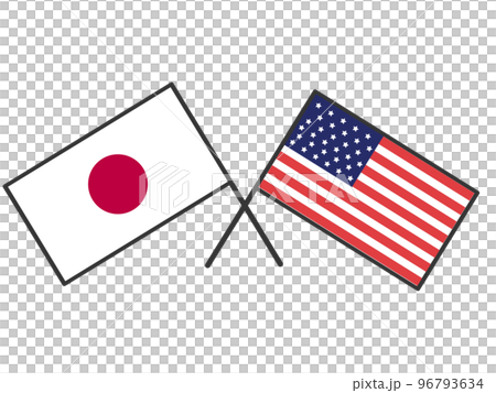 日本とアメリカの国旗 日本とアメリカの国旗 96793634