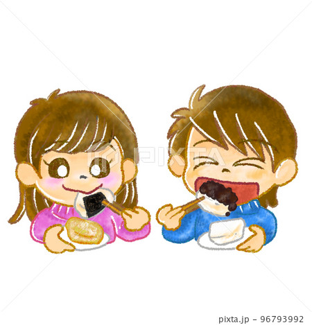 色々なお餅を食べる子ども達 色々なお餅を食べる子ども達 96793992