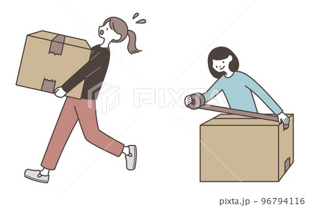 荷造りをする女性 荷造りをする女性 96794116