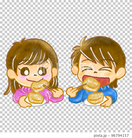 きなこ餅を食べる子ども達 96794157