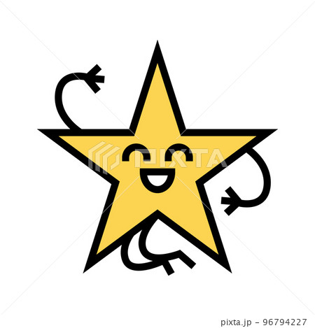 star geometric shape character color icon vector illustration 96794227