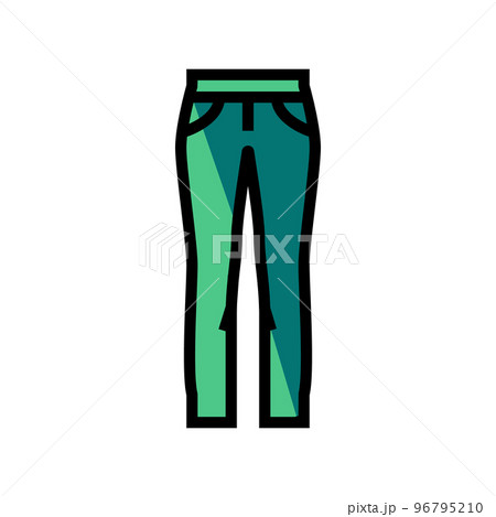 low rise pants apparel color icon vector illustration 96795210