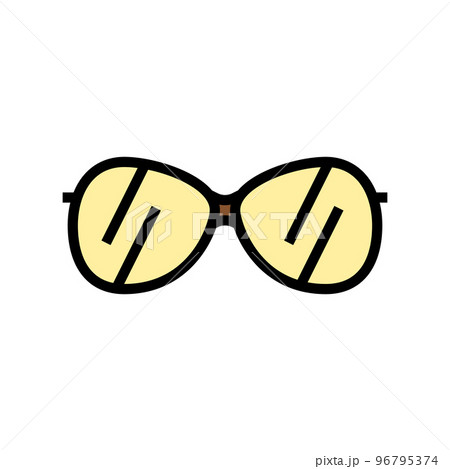 vintage glasses frame color icon vector illustration 96795374