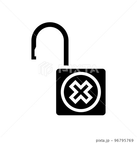 open padlock glyph icon vector illustration 96795769