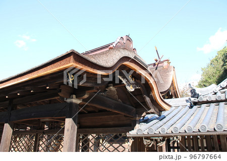 室津のまちなみ　賀茂神社　東回廊端部　兵庫県たつの市御津町室津 96797664