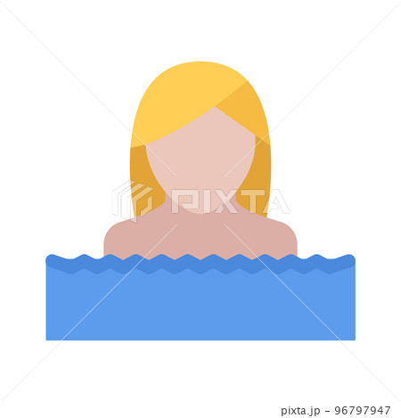 beach and camping icons, swimming girl beach and camping icons, swimming girl 96797947
