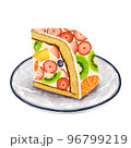 お皿に載ったフルーツケーキ　ズコットケーキ　ドームケーキ　一切れ 96799219