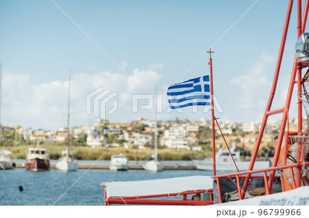 Fishing ships in the port of island Crete, Greece 96799966