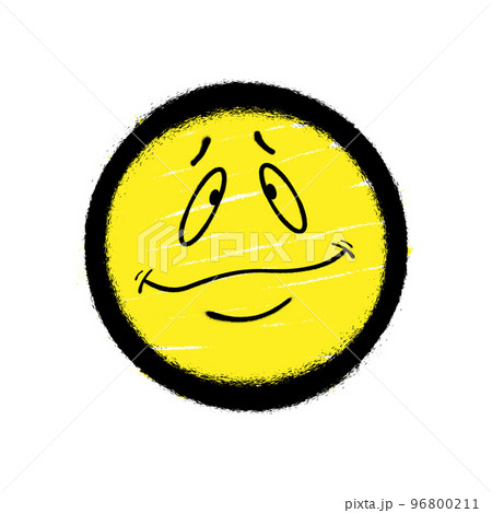 Graffiti emoticon. Smiling face painted spray paint. Vector illustration Graffiti emoticon. Smiling face painted spray paint. Vector illustration 96800211