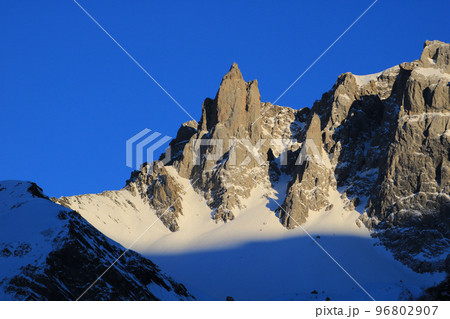 Sunset scene seen from Elm, Swiss Alps. 96802907
