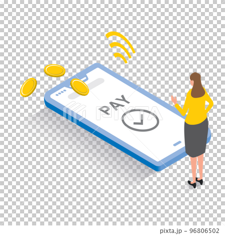 Isometric_Illustration of touch payment with smartphone 96806502