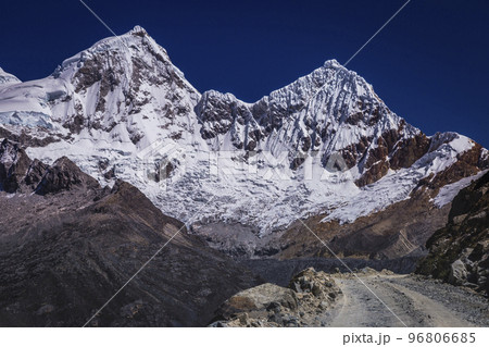 Portachuelo Road, mountain pass in Huascaran, Cordillera Blanca, Ancash, Peru Portachuelo Road, mountain pass in Huascaran, Cordillera Blanca, Ancash, Peru 96806685