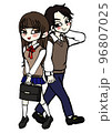 学生服を着た男の子と女の子 96807025