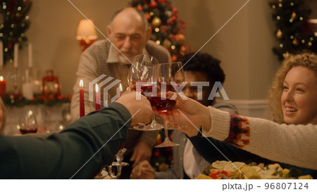 Happy family celebrating Christmas or New Year 96807124