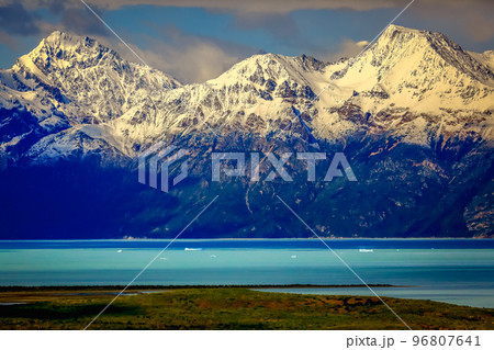 Snowcapped Andes and Lake Argentina near El calafate, Patagonia landscape Snowcapped Andes and Lake Argentina near El calafate, Patagonia landscape 96807641
