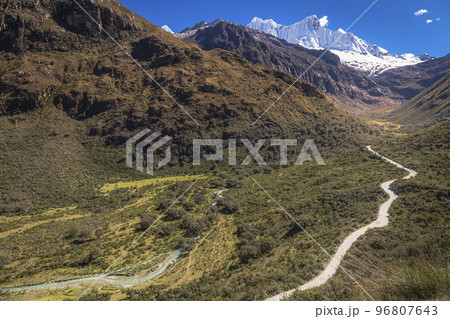 Portachuelo Road, mountain pass in Huascaran, Cordillera Blanca, Ancash, Peru Portachuelo Road, mountain pass in Huascaran, Cordillera Blanca, Ancash, Peru 96807643