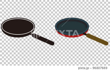 Frying pan icon illustration set 96807669