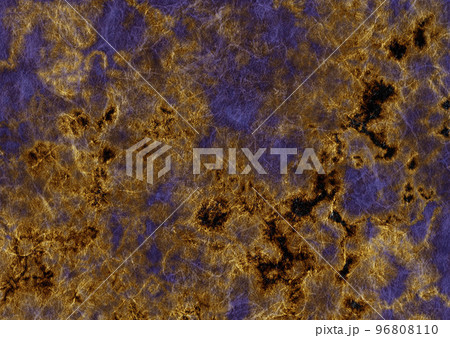 日本の伝統色、金色と桔梗色のむらくも染め和紙	 96808110