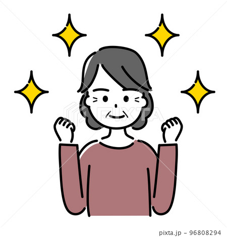 やる気満々で輝くおばあちゃん 96808294