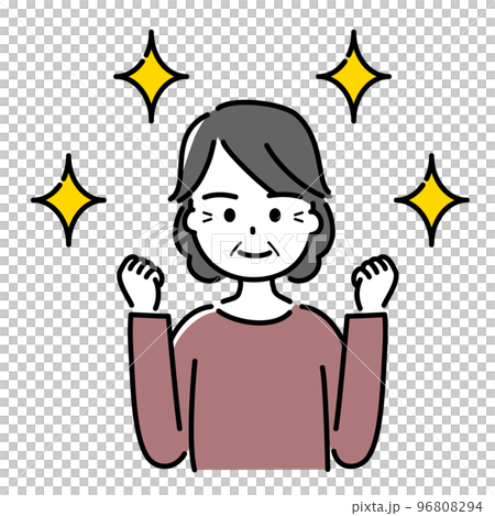 やる気満々で輝くおばあちゃん 96808294